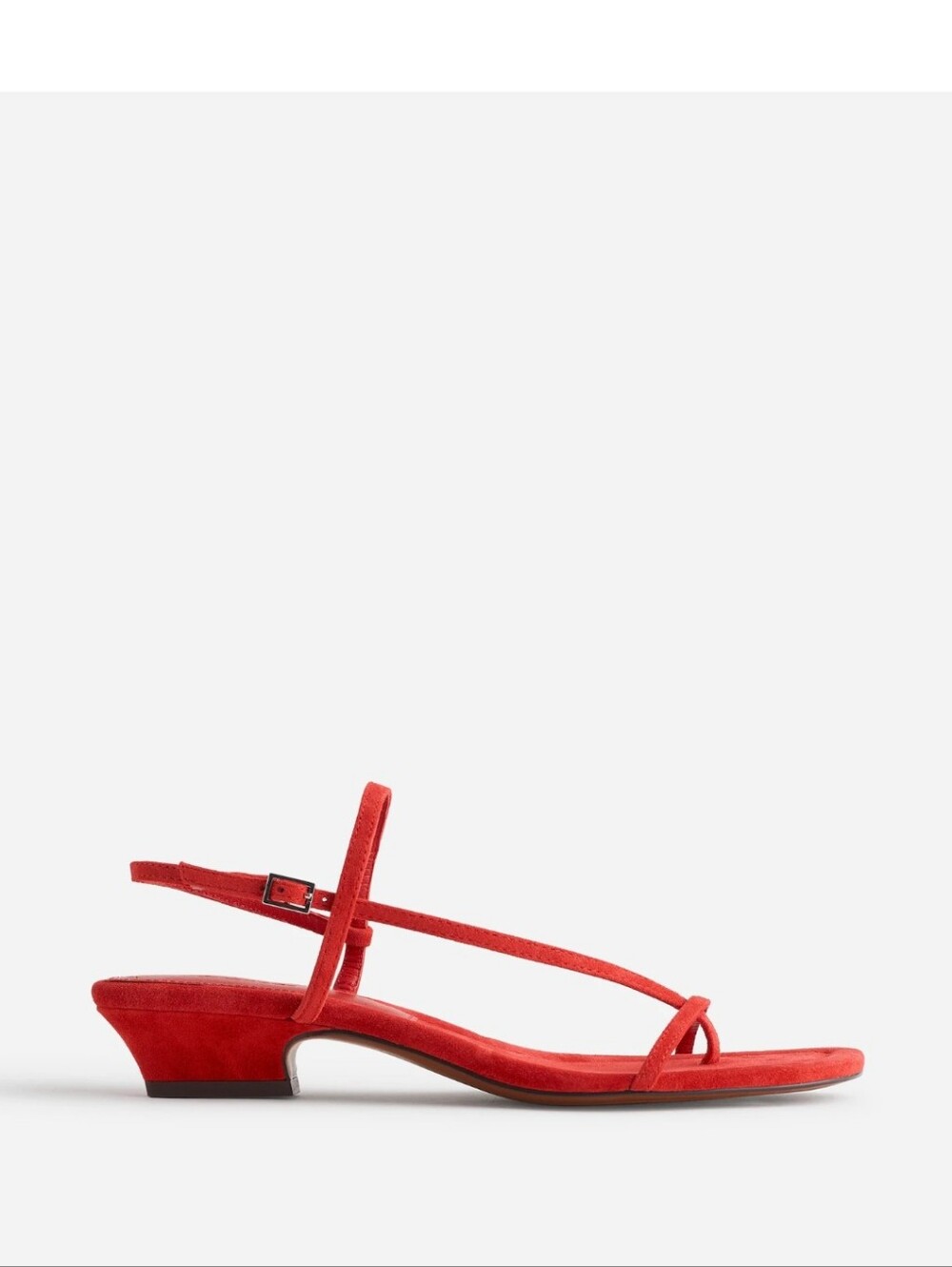 Madewell Maycie Asymmetric Suede Strap Sandal Bandana Red - Picture 11 of 13